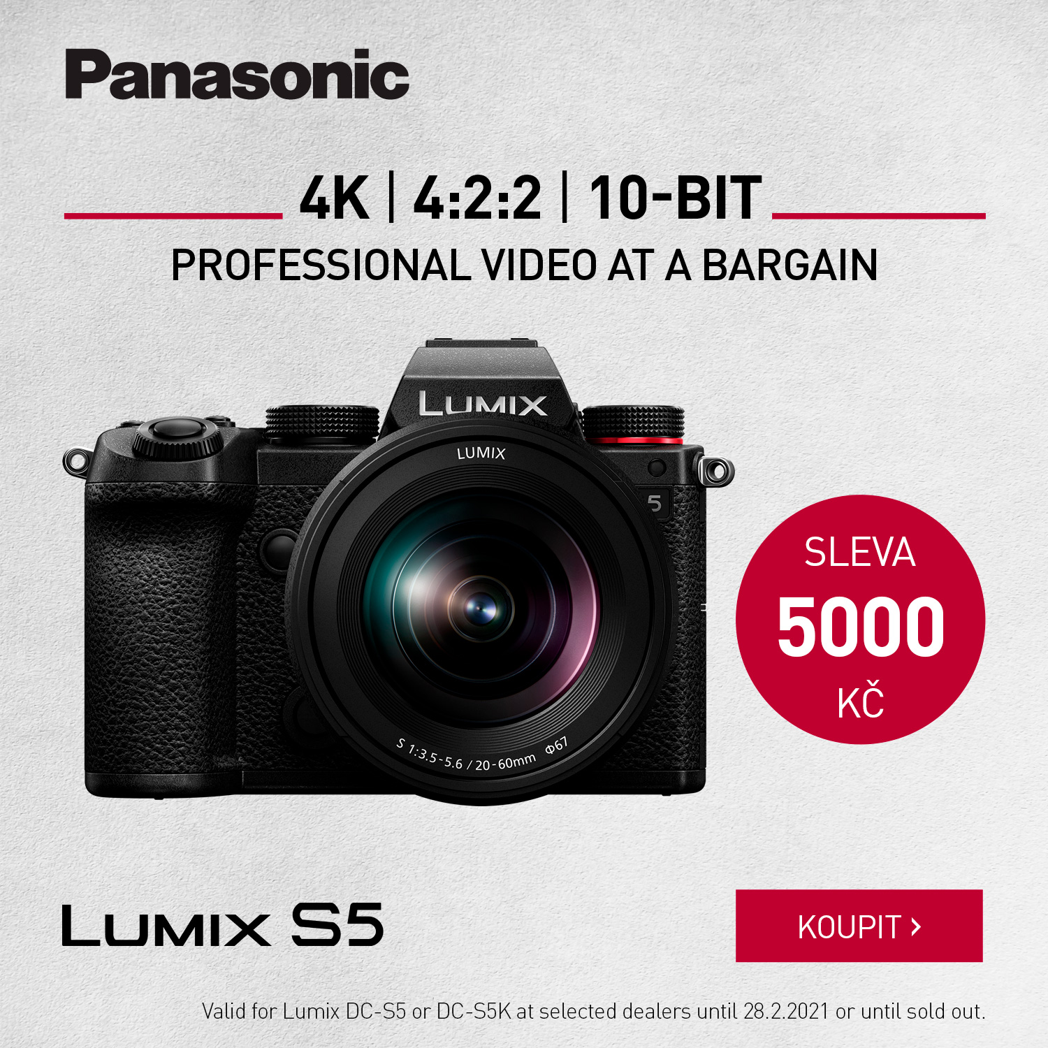Panasonic LUMIX S5 sleva akce promo sale discount