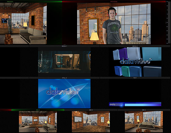 Steuerungsoberfläche des virtuellen Studios Datavideo TVS-1000A