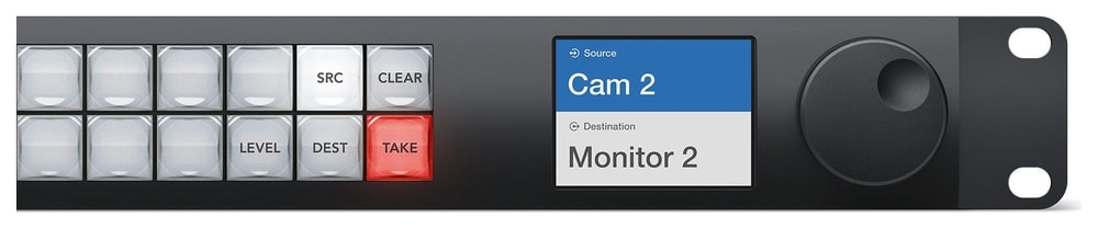 Blackmagic Videohub Master Control Pro – Drehknopf und LCD