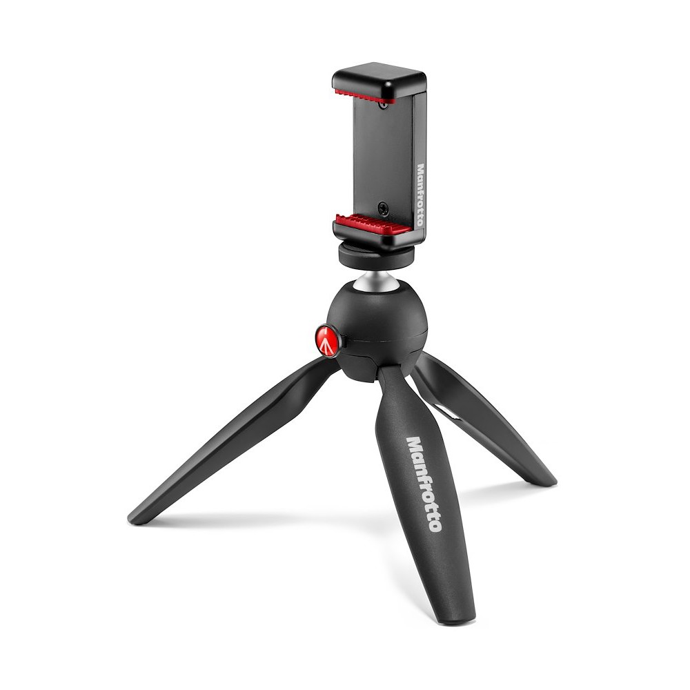 Manfrotto PIXI Smart Smartphone-Halterung auf dem Tisch