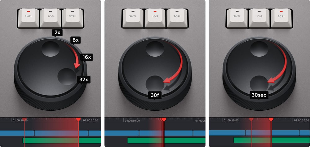 DaVinci Resolve Speed Editor – Shuttle, Jog und Scroll