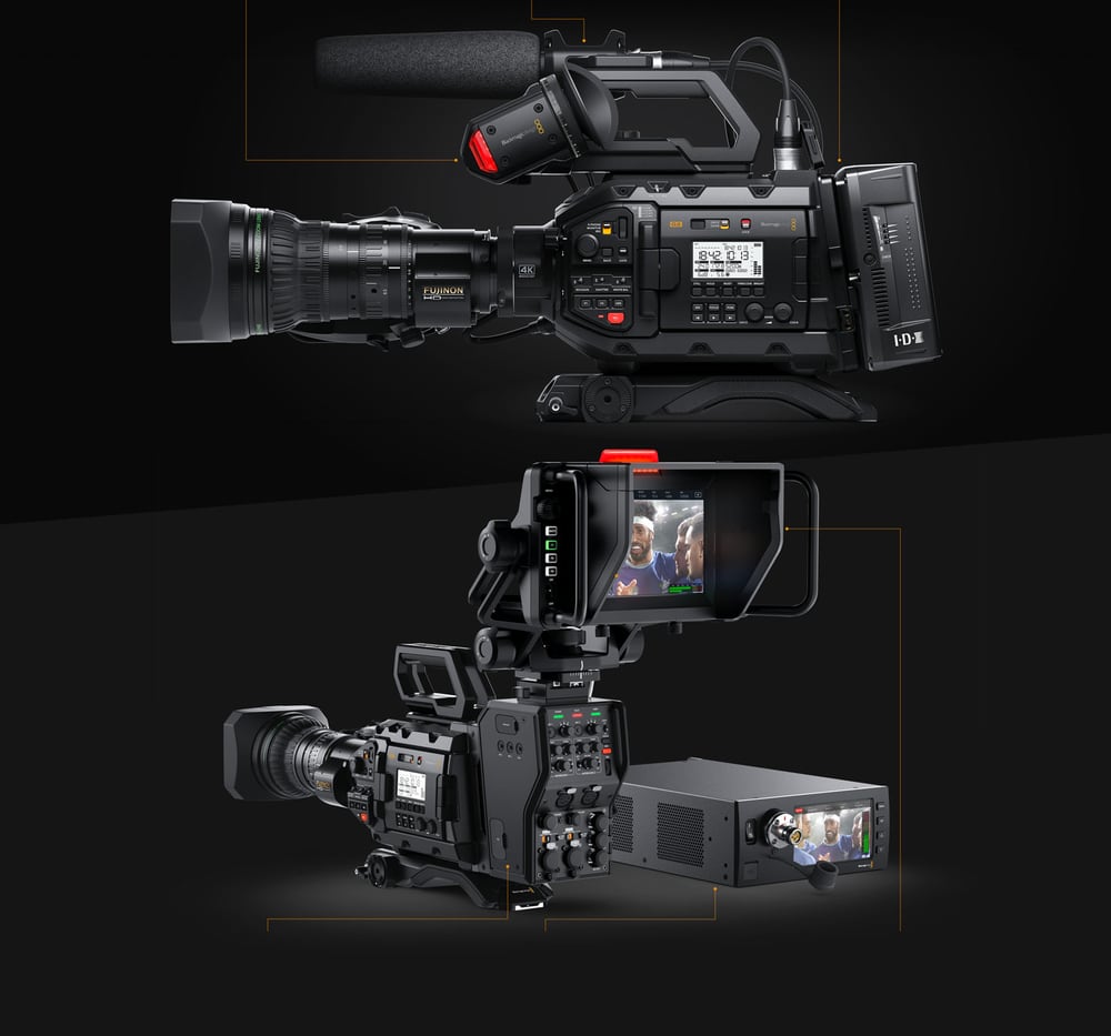 Blackmagic URSA Broadcast G2 – Sucher, SMPTE-Glasfaser und Rekorder