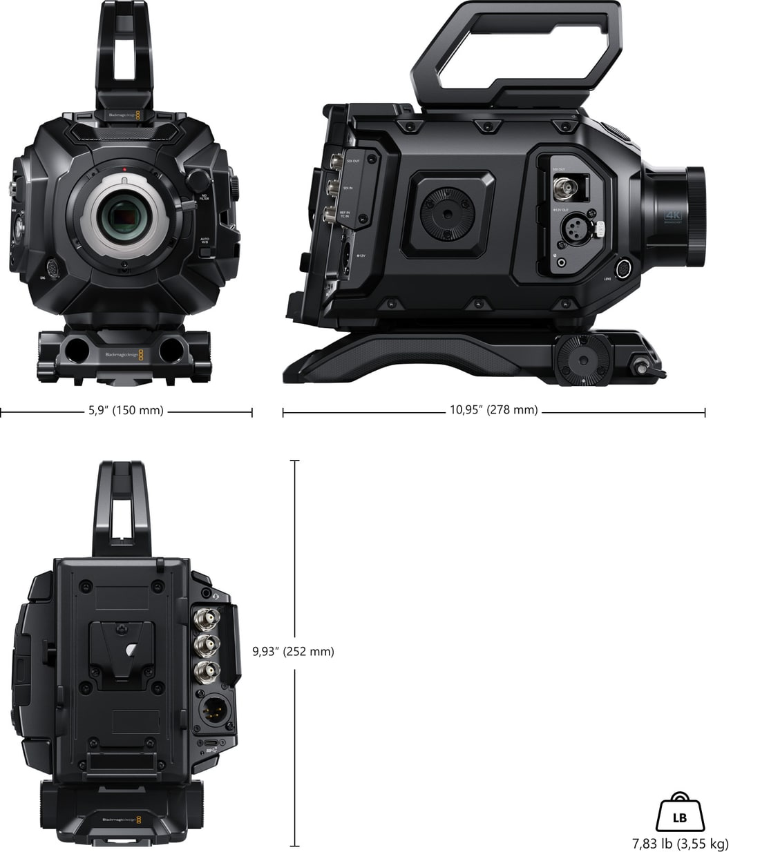 Blackmagic URSA Broadcast G2 – Maße und Gewicht