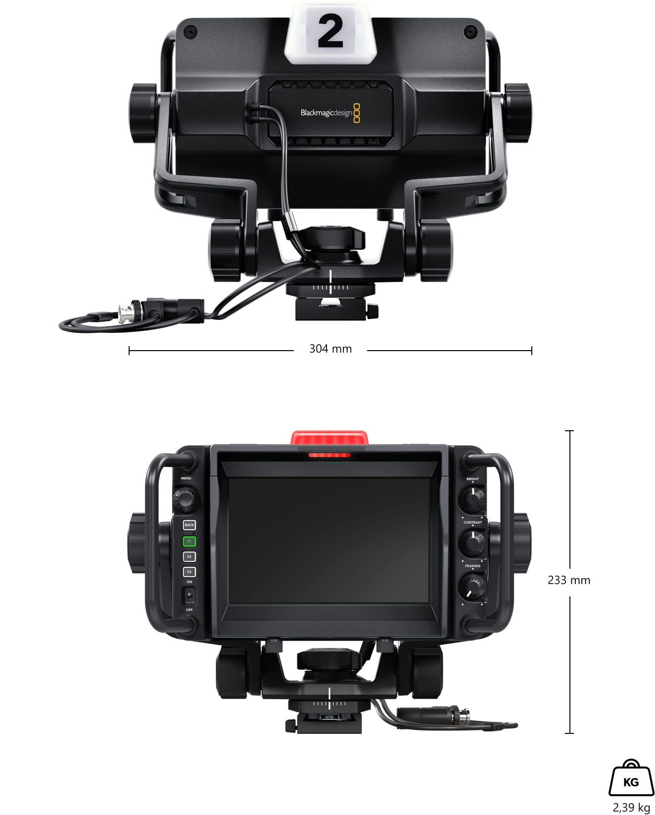 Blackmagic Design URSA Studio Viewfinder G2 – Maße und Gewicht