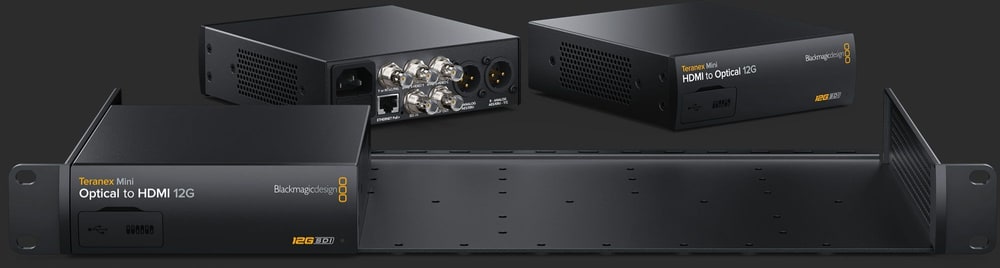 Blackmagic Universal Rack Shelf (1 RU) – Teranex Mini im Rack