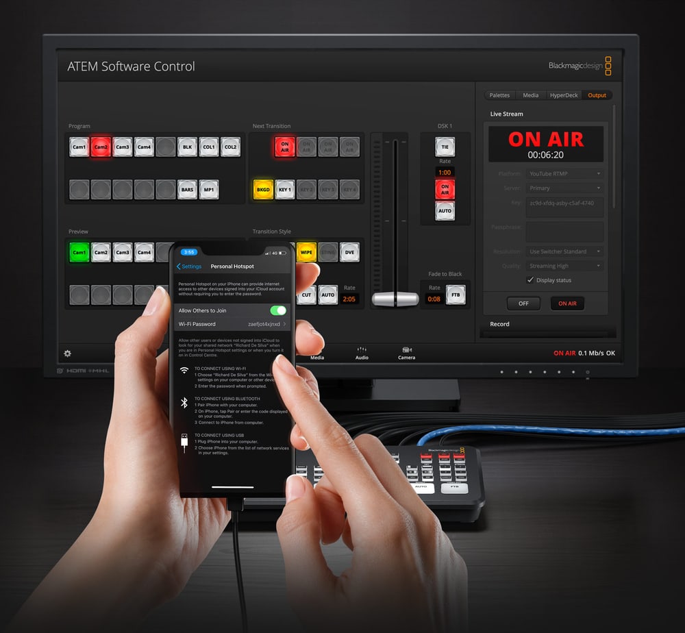 ATEM SDI Extreme ISO – Streaming über Ethernet und mobile Daten