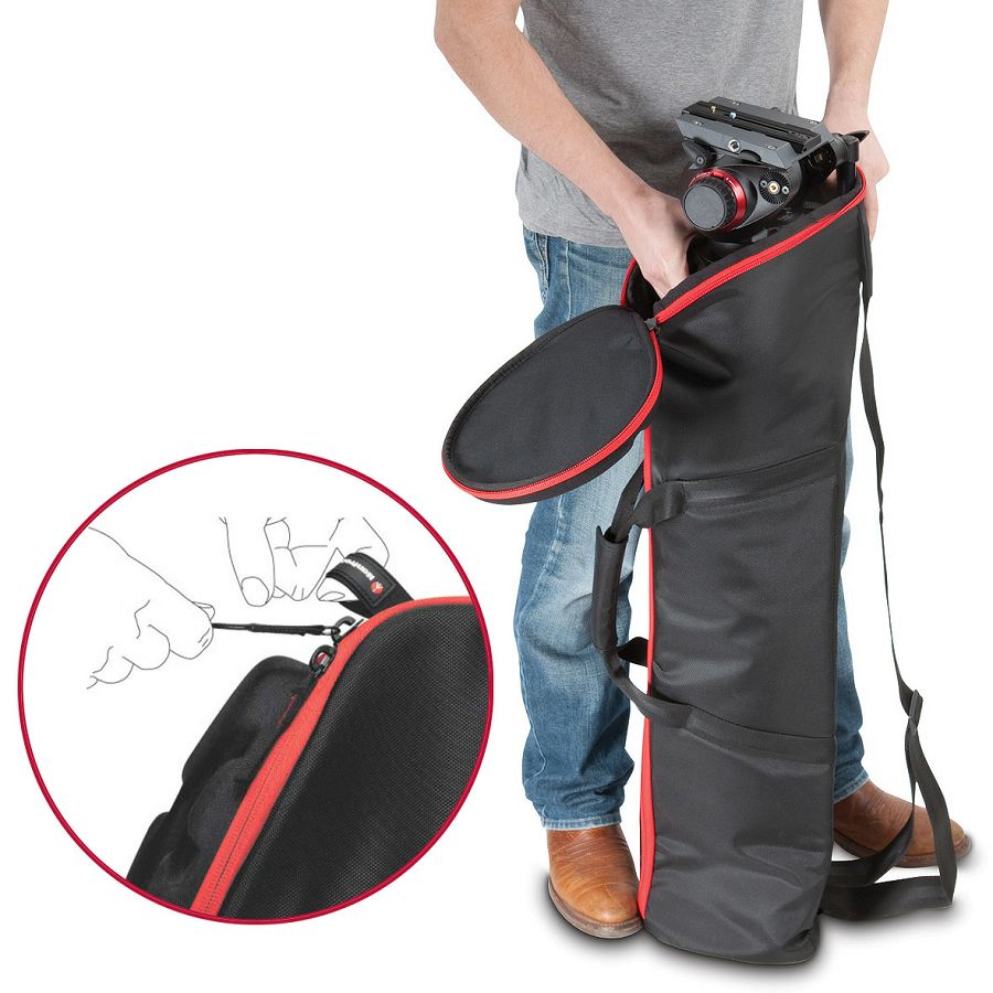 Einlegen eines Stativs in die Manfrotto MBAG90PN