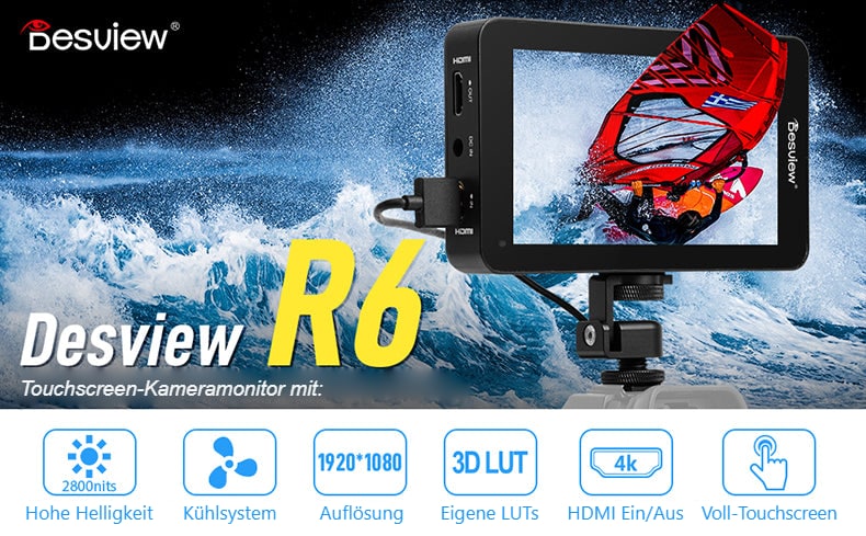 Desview R6 UHB – Touchscreen-Kameramonitor mit 2800 Nits