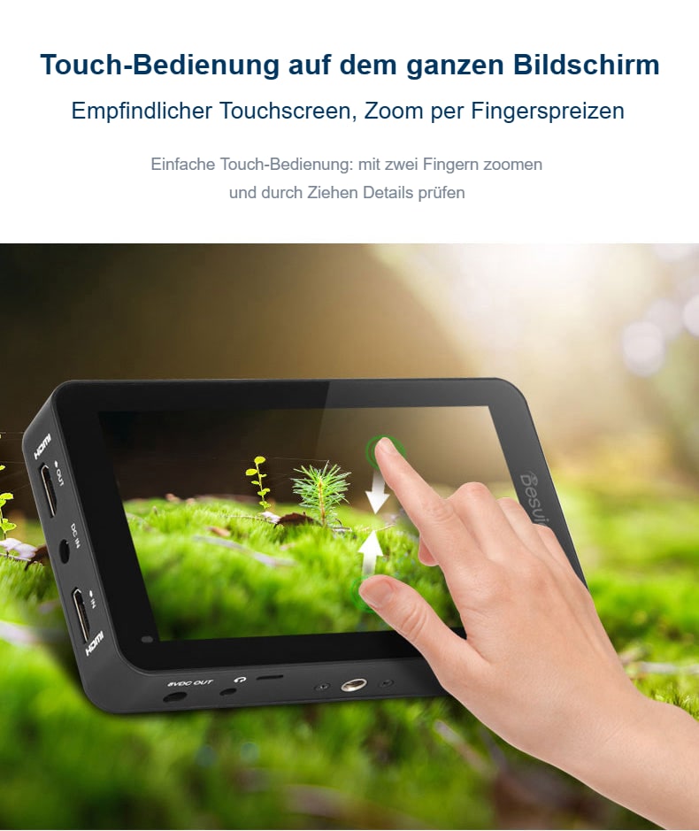 Touch-Bedienung auf dem ganzen Bildschirm