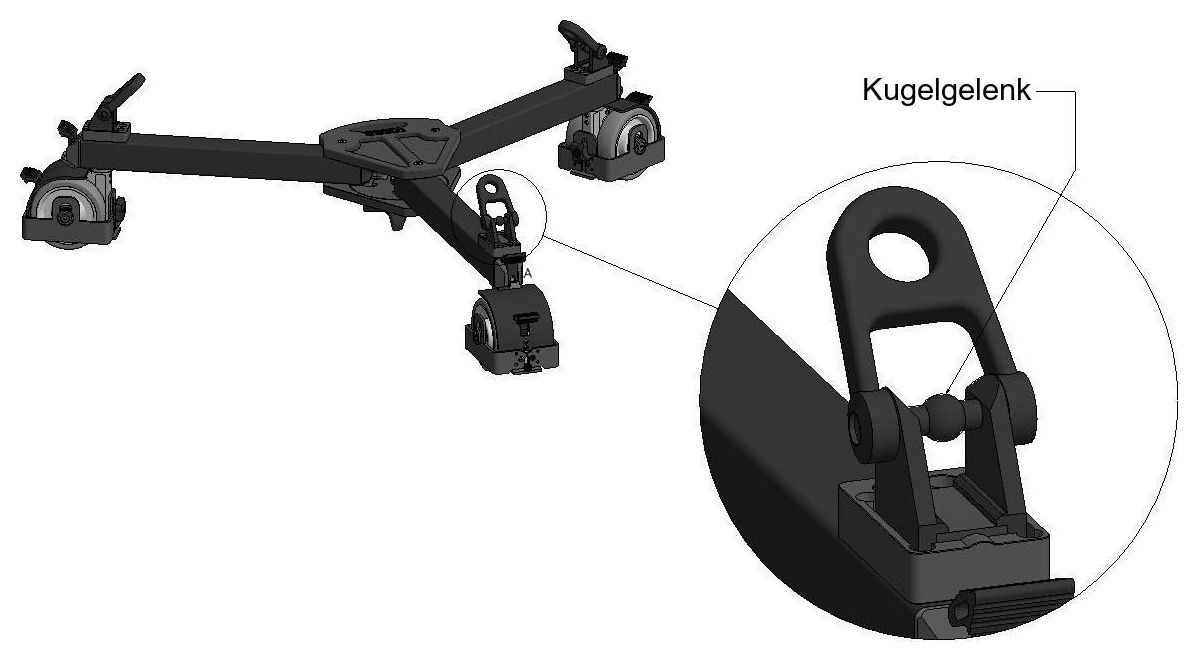 Cartoni D837 Dolly Studio – Kugelgelenk