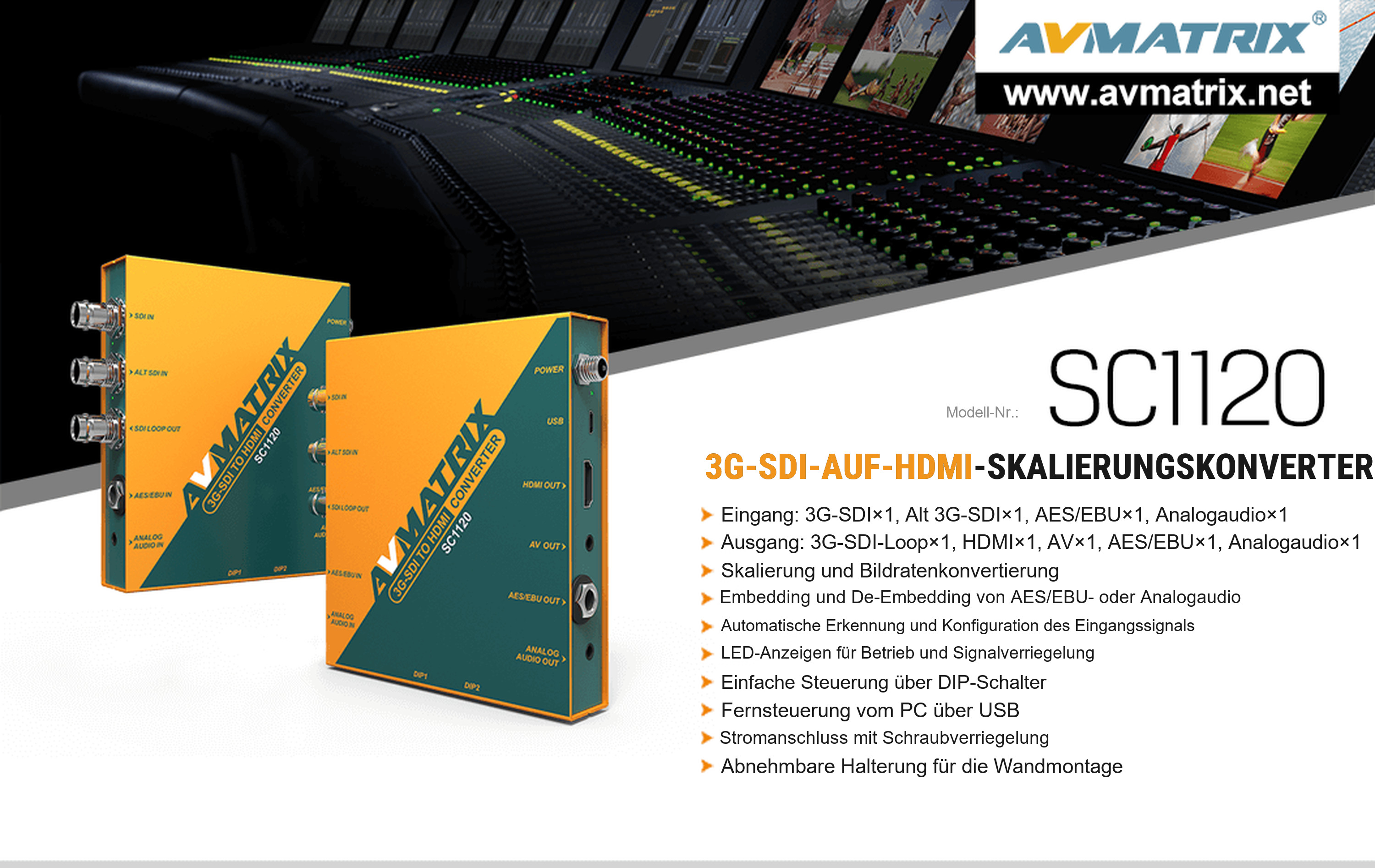 AVMATRIX SC1120 – Infografik
