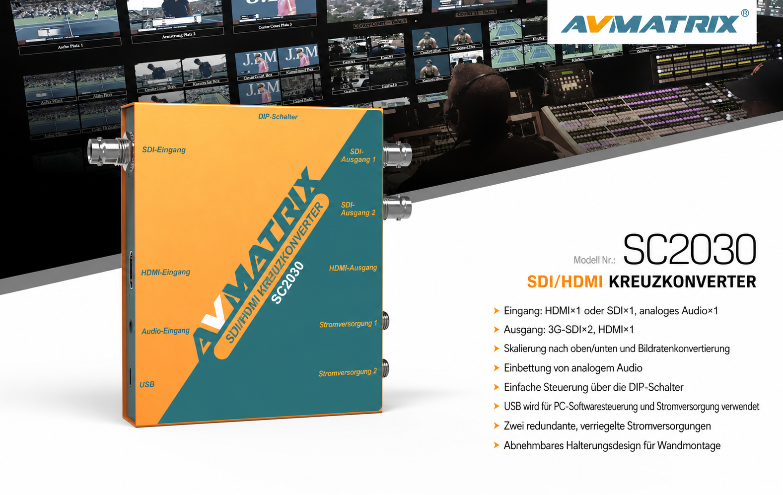 AVMATRIX SC2030 – deutsche Infografik 1