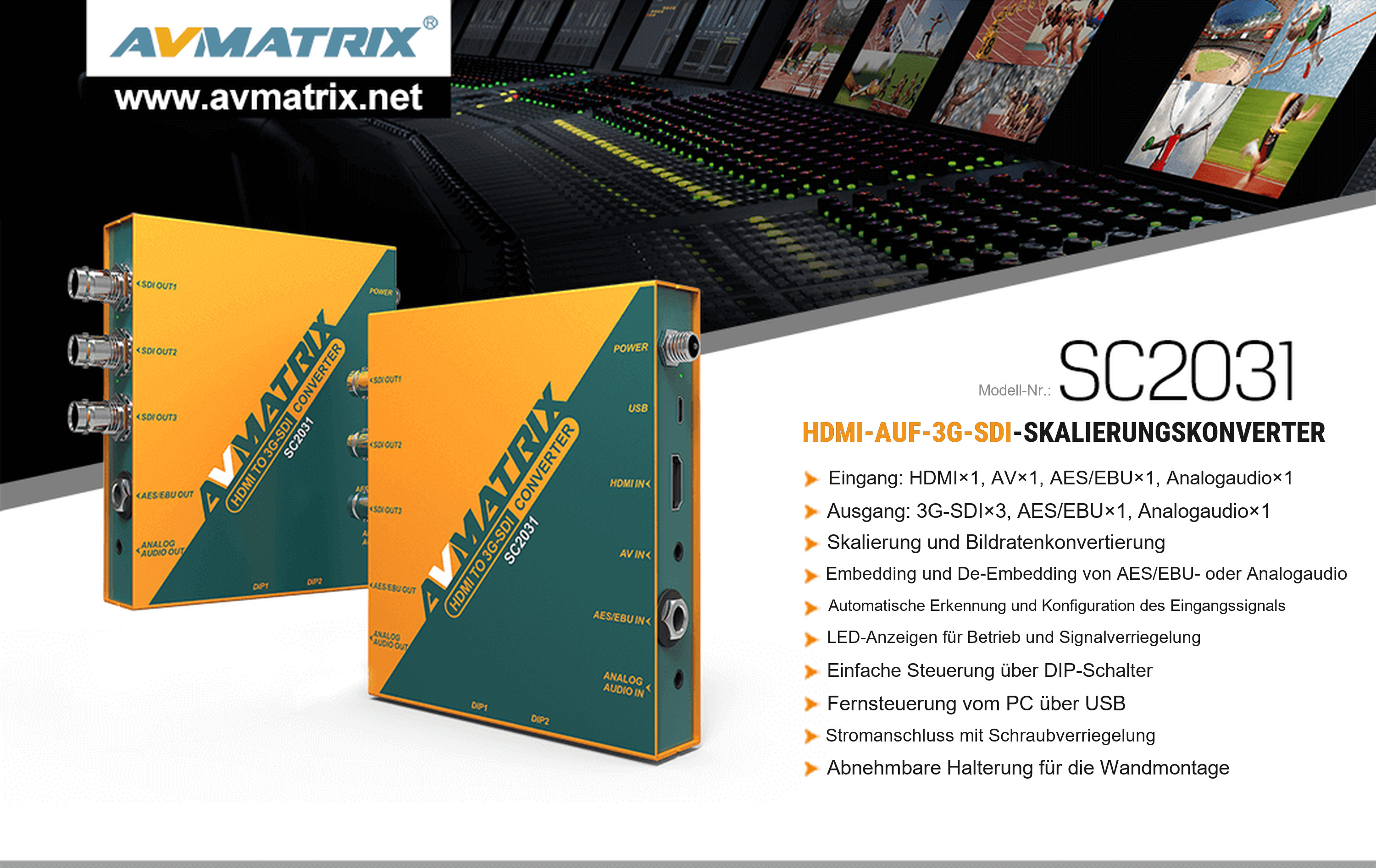 AVMATRIX SC2031 – Infografik
