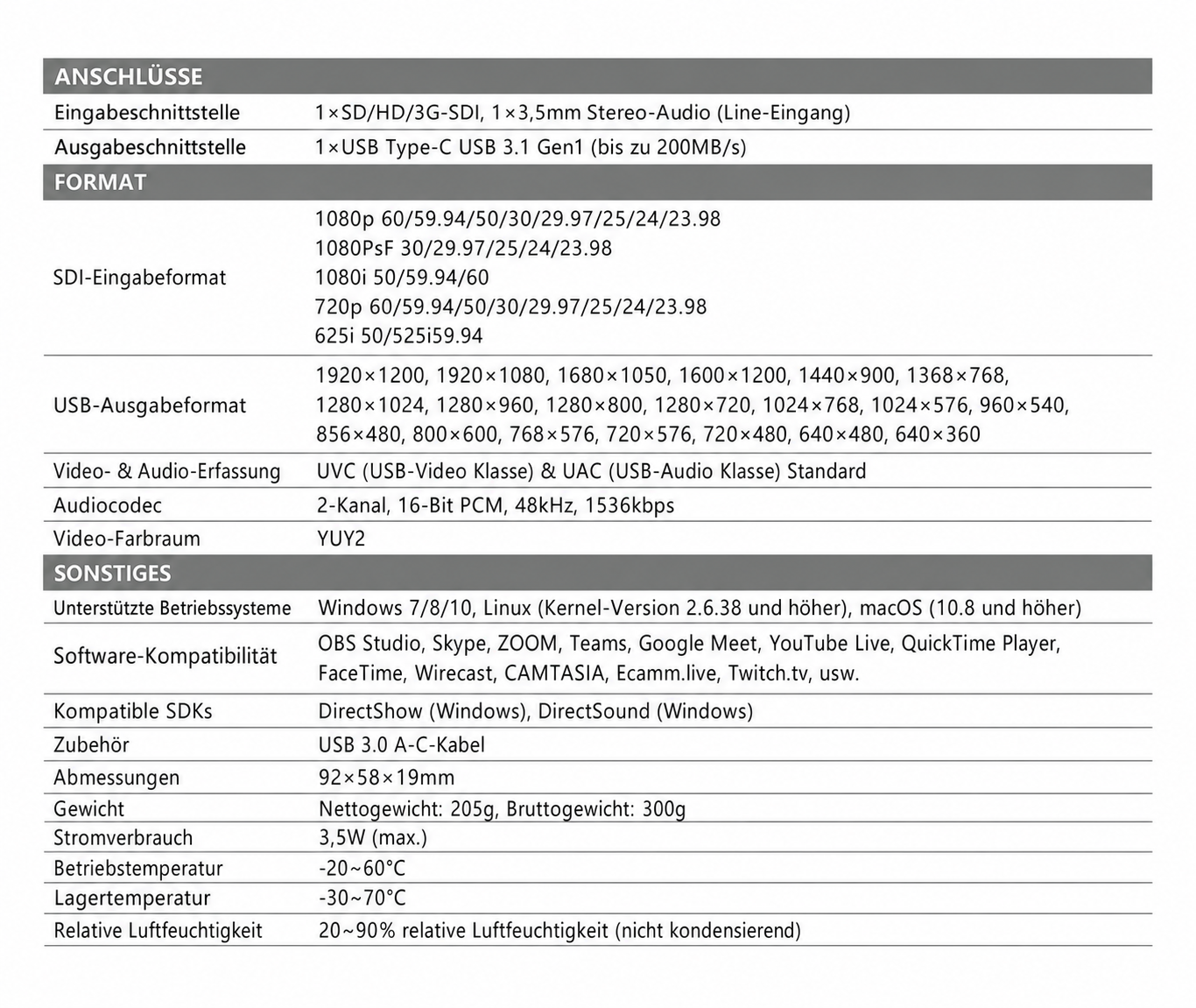 AVMATRIX UC1118