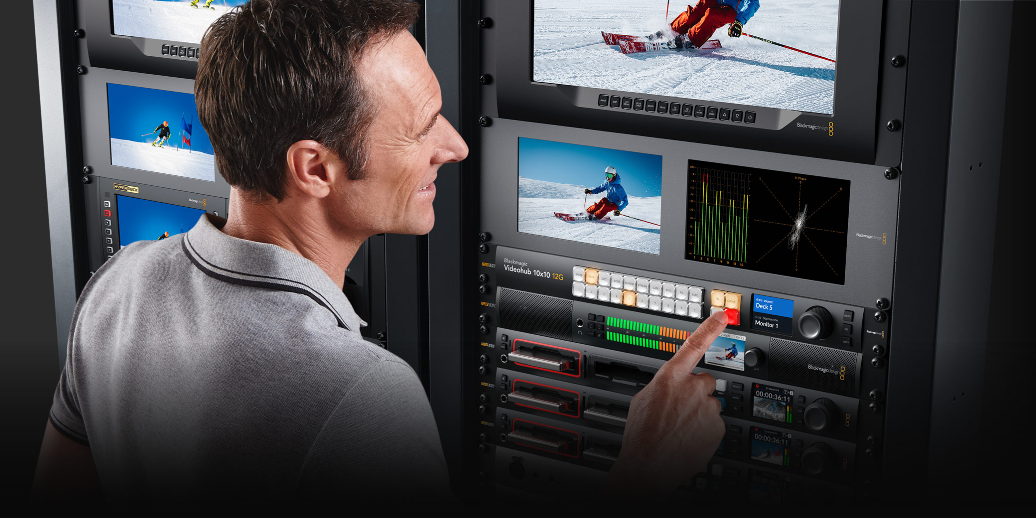 Blackmagic Videohub 20x20 12G v provozu