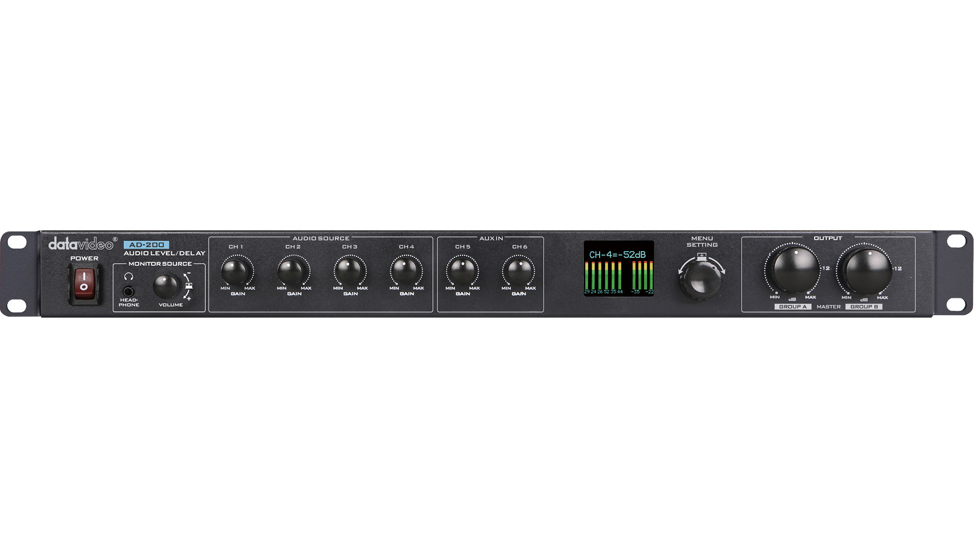 Produktansicht des Audiomischers Datavideo AD-200
