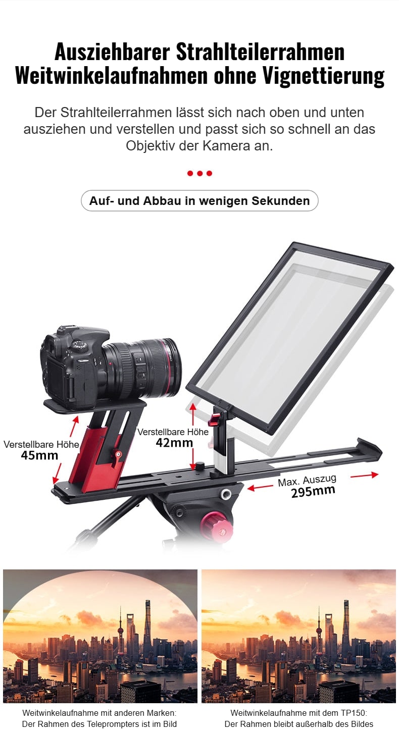 Ausziehbarer Strahlteilerrahmen