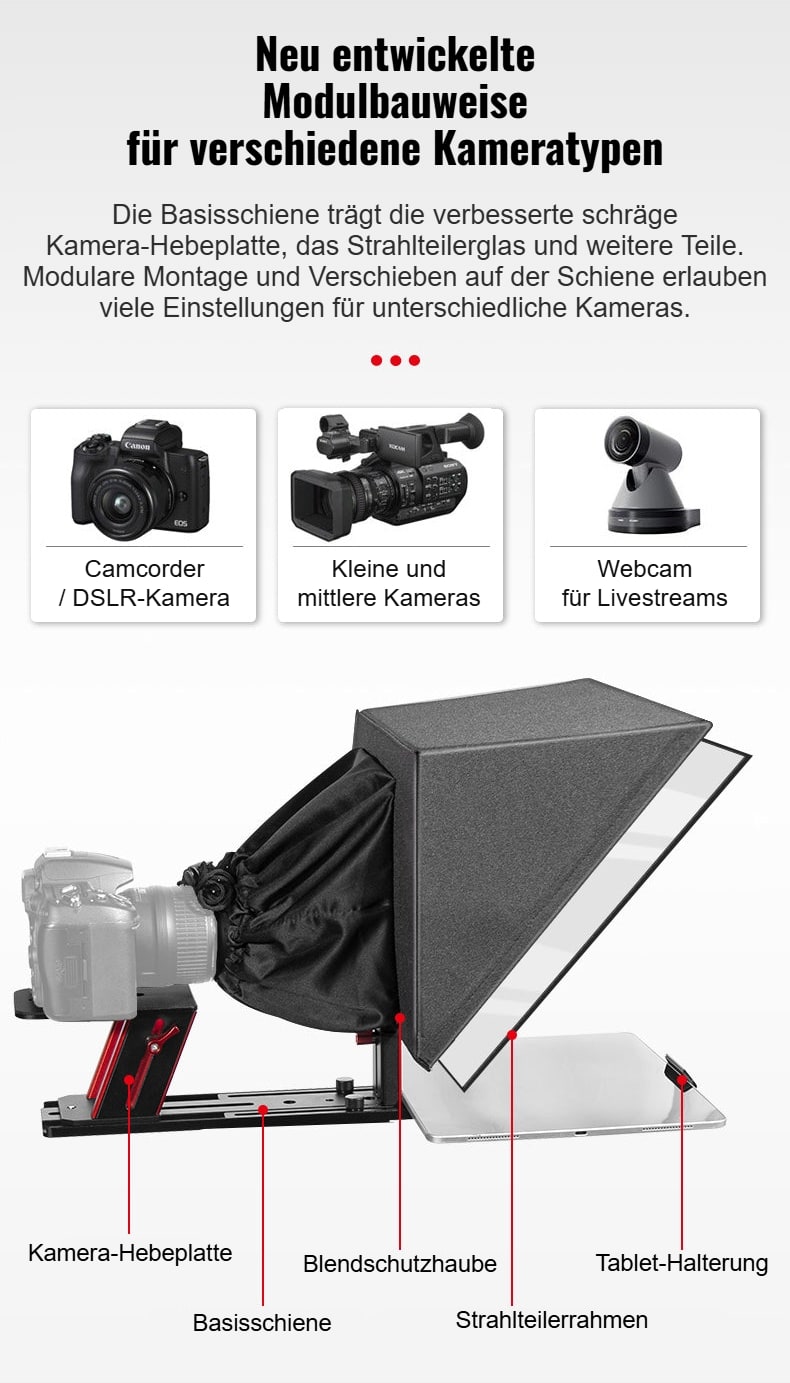 Modulbauweise für verschiedene Kameras