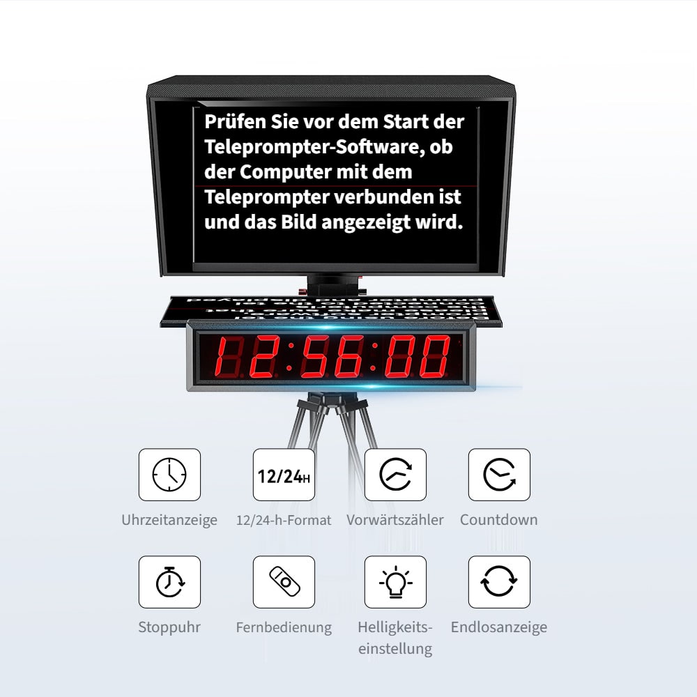 Uhr, Countdown und Stoppuhr