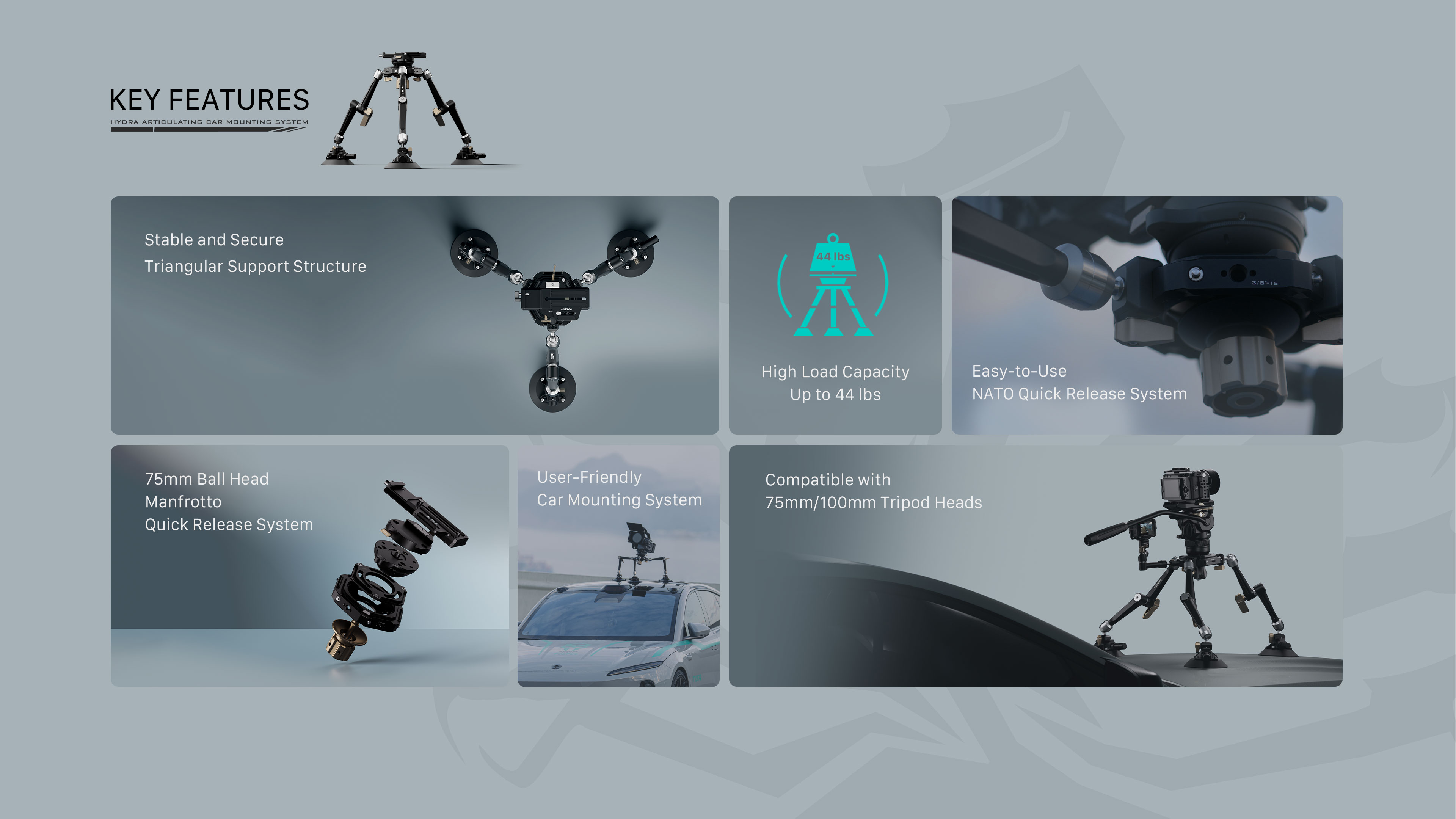 Hydra Articulating Car Mounting System Hydra Articulating Car Mounting System