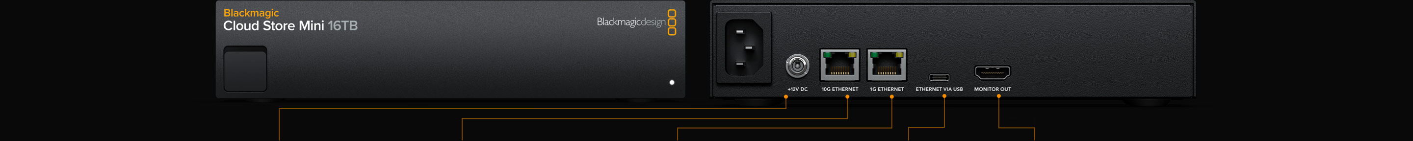 Kompakter rackmontierbarer Blackmagic Cloud Store Mini 16TB