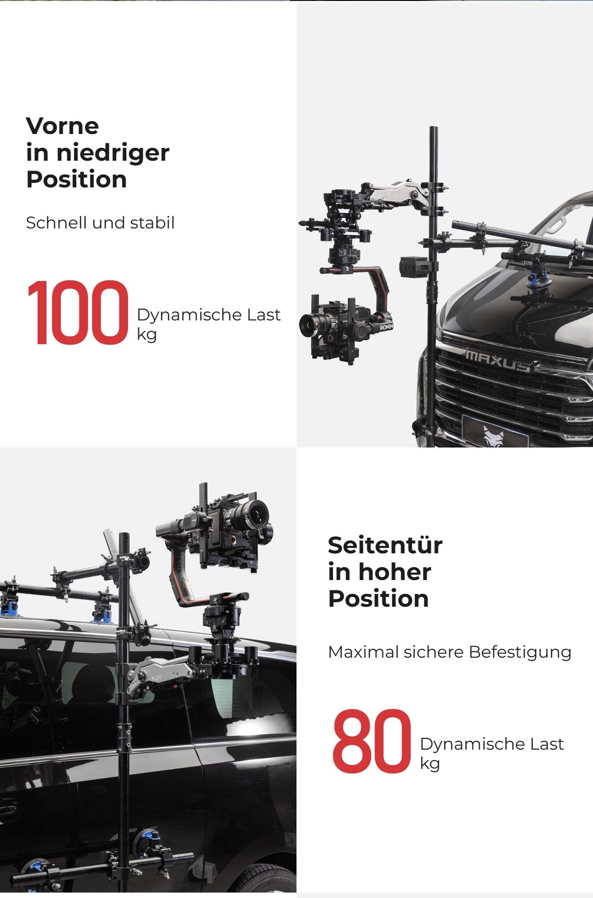 Vorne niedrig und Seitentür hoch