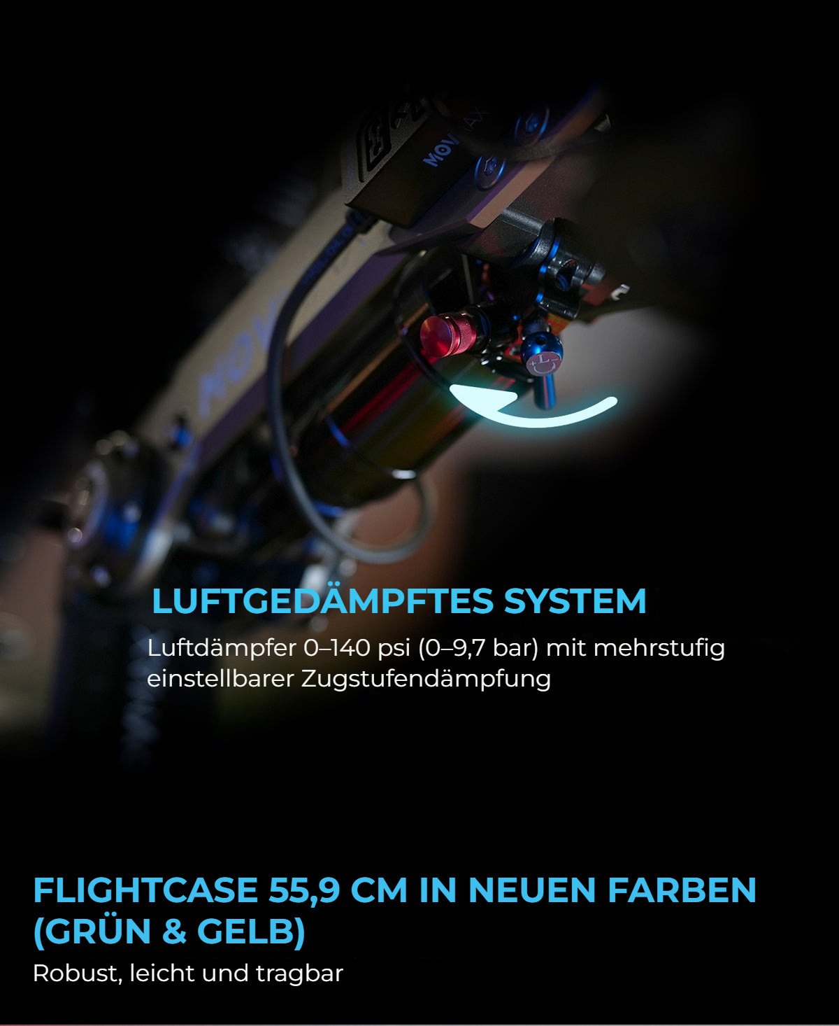 Luftdämpfer und Koffer