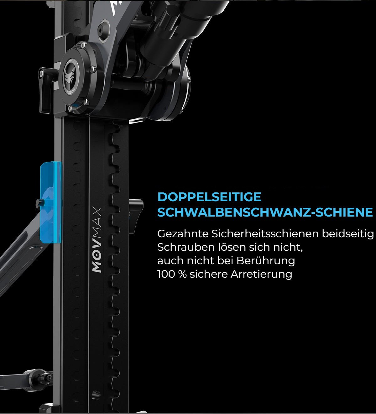 Doppelseitige Schwalbenschwanz-Schiene