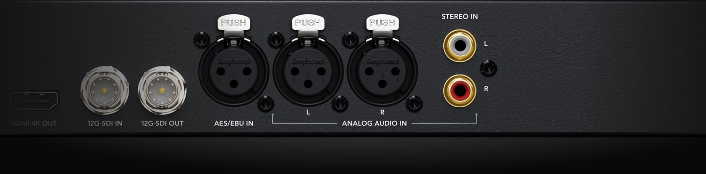 Blackmagic Audio Monitor 12G G3 – Analoge und digitale Eingänge