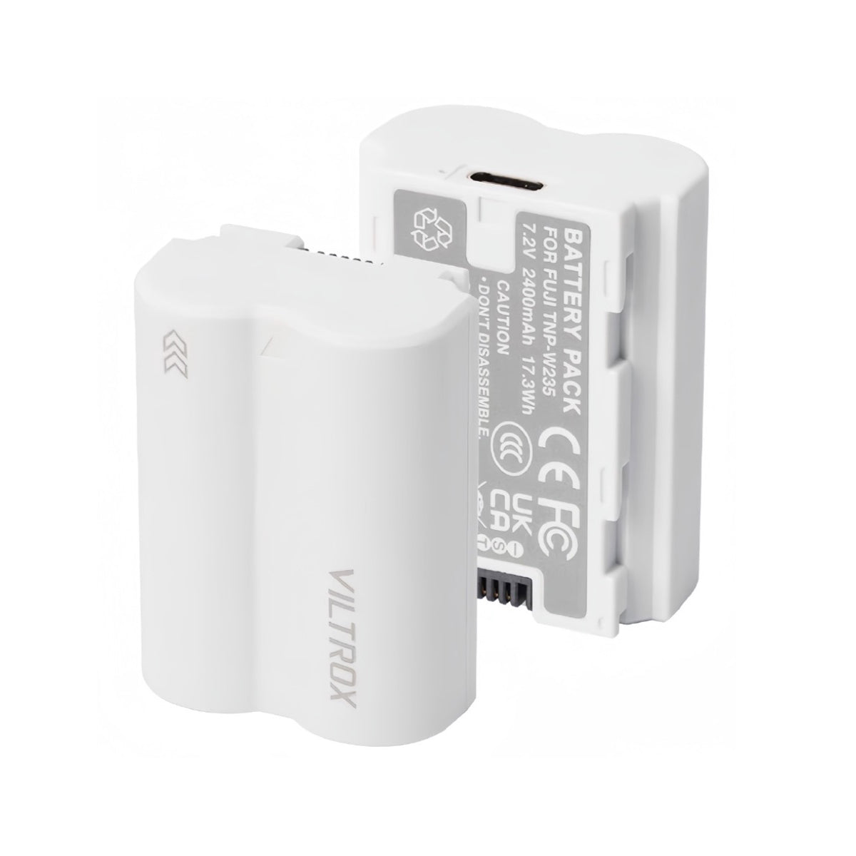 Detail baterie Viltrox TNP-W235 s USB-C nabíjením
