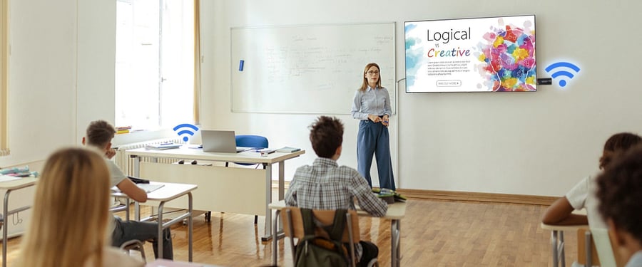 Klassenräume, Besprechungsräume und Zuhause