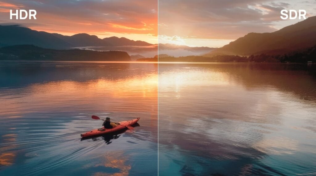 HDR- und SDR-Bildvergleich für Atomos Shinobi II