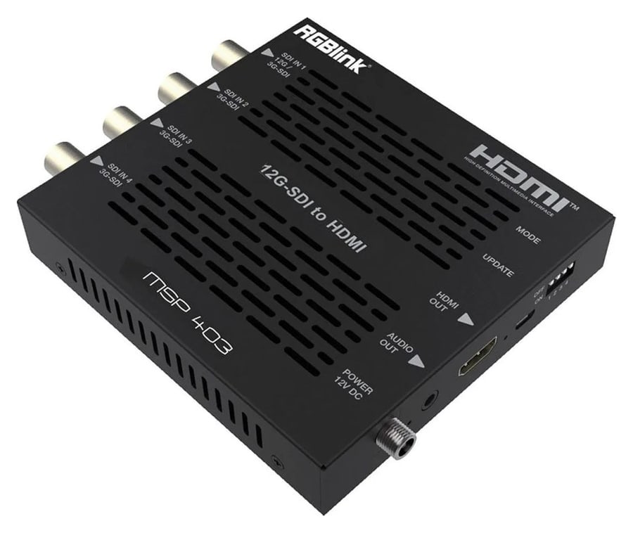 12G-SDI oder 4× 3G-SDI zu HDMI 2.0b