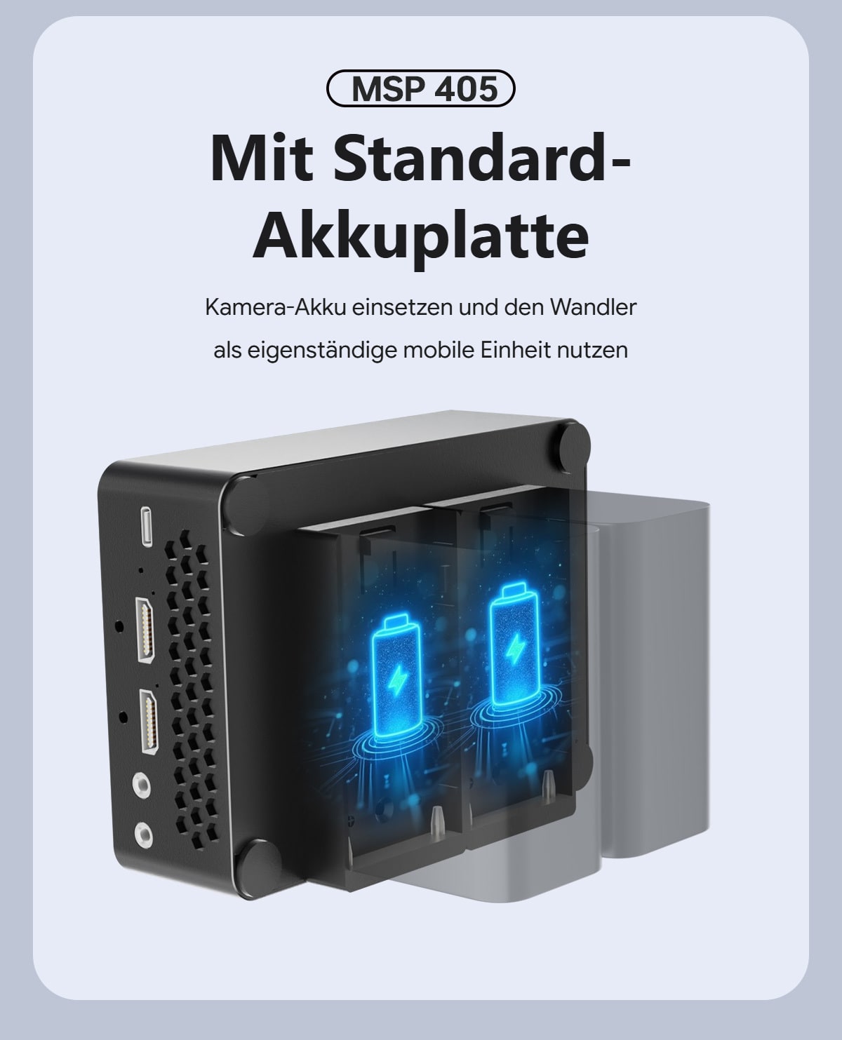 Akkuplatte für zwei Akkus
