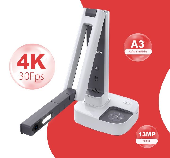 Joyusing V513 Infografik: A3-Aufnahmefläche, 13-MP-Kamera und 4K mit 30 Bildern pro Sekunde