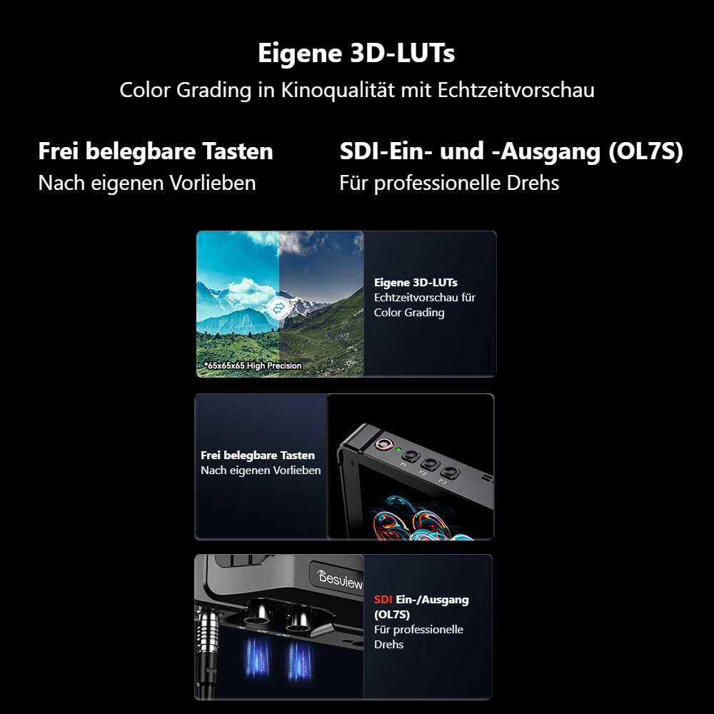 Desview OL7S – Eigene 3D-LUTs und frei belegbare Tasten