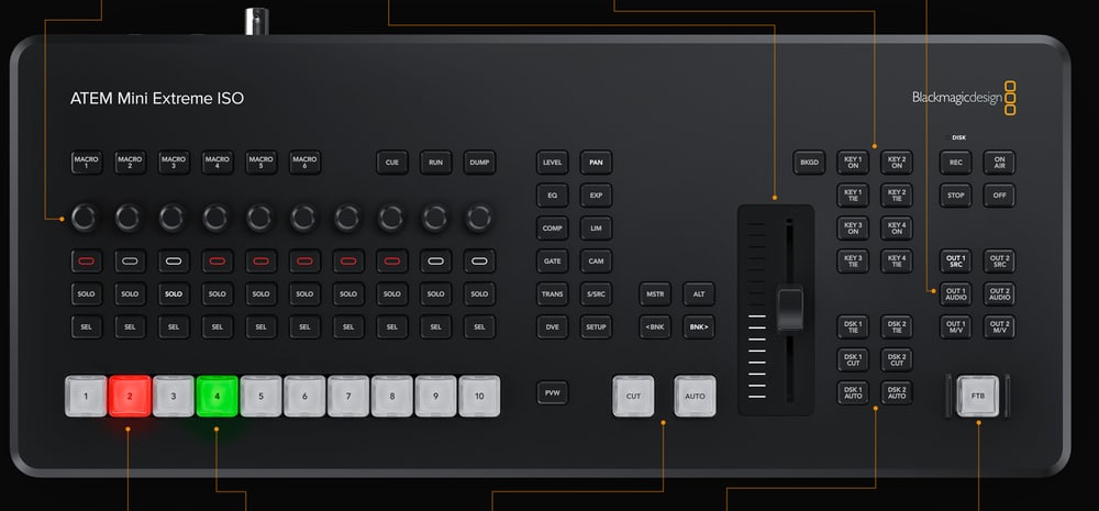 ATEM Mini Extreme ISO G2 – Das fortschrittlichste Bedienpanel der Serie