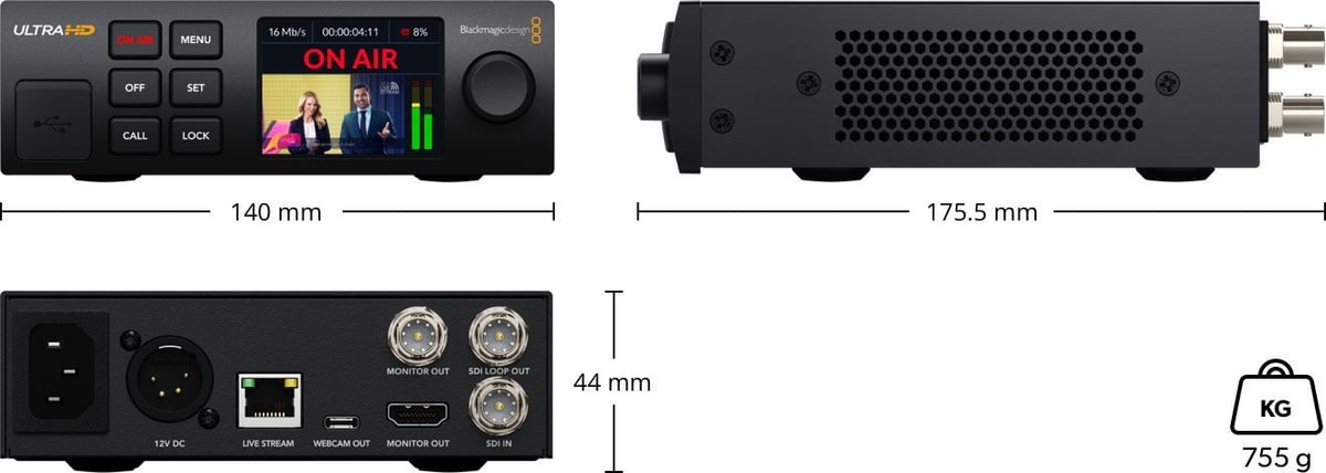 Blackmagic Streaming Encoder 4K – Abmessungen und Gewicht