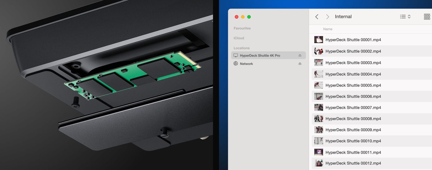HyperDeck Shuttle 4K Pro 2TB – 2 TB interner Speicher im Lieferumfang