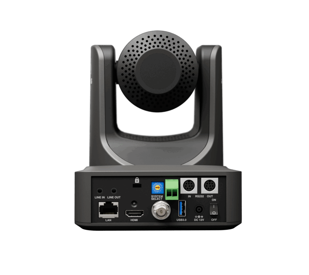 Rückseite des Atomos A-Eye HD-20X mit HDMI-, 3G-SDI-, USB-, Ethernet- und Steueranschlüssen