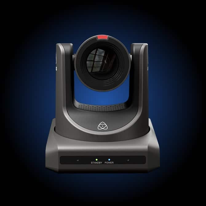 Vorderseite des Atomos A-Eye HD-20X mit Standby-, Power- und Tally-Anzeigen