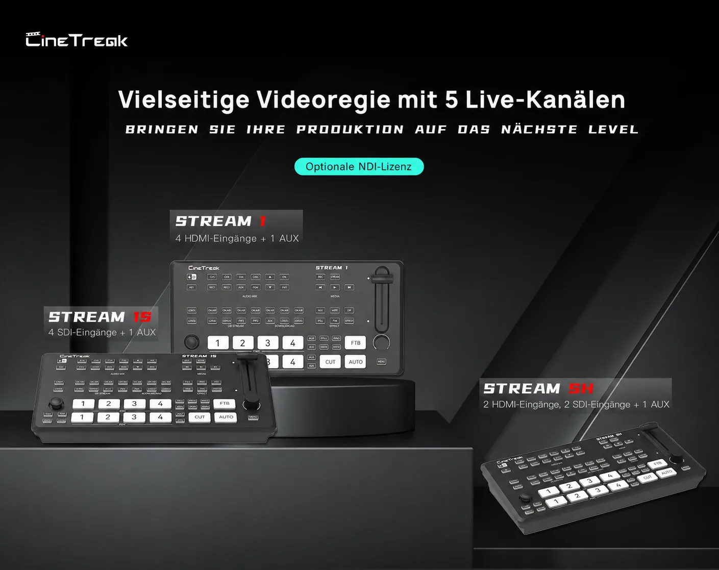 Lokalizované srovnání řady CineTreak Stream