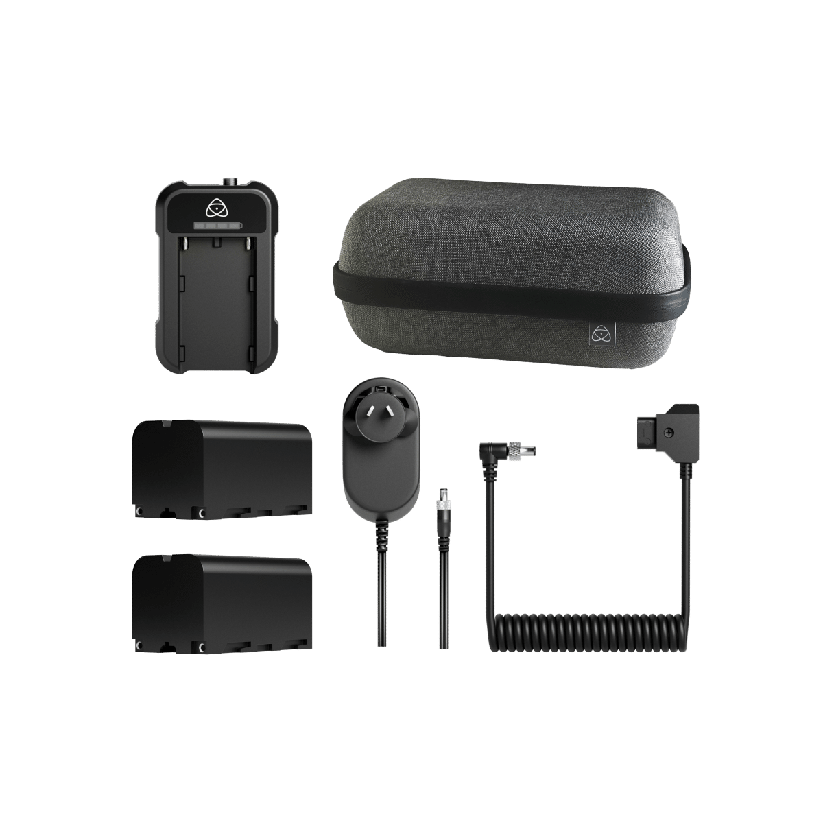 Originales Atomos Universal Power Kit mit Akkus, Ladegerät und Transportetui