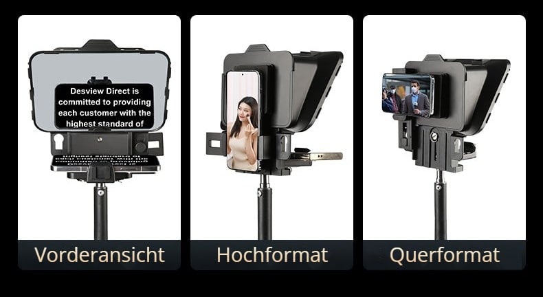 Ein Teleprompter für Smartphone und Kamera