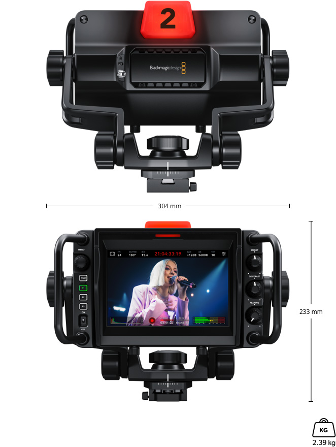 Maßzeichnung des Blackmagic URSA Cine Studio Viewfinder