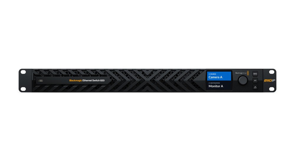 Frontseite des Blackmagic Ethernet Switch 820