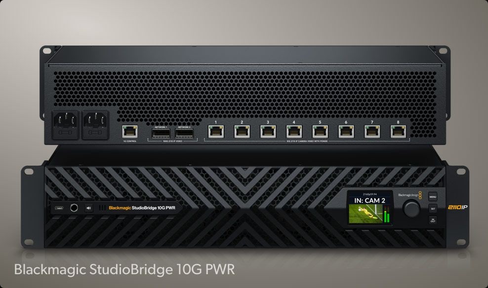 HyperDeck ISO Recorder 100G – 10G-IP-Video über die Blackmagic StudioBridge 10G PWR