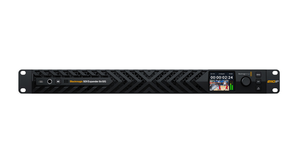 Frontplatte des Blackmagic SDI Expander 8x12G