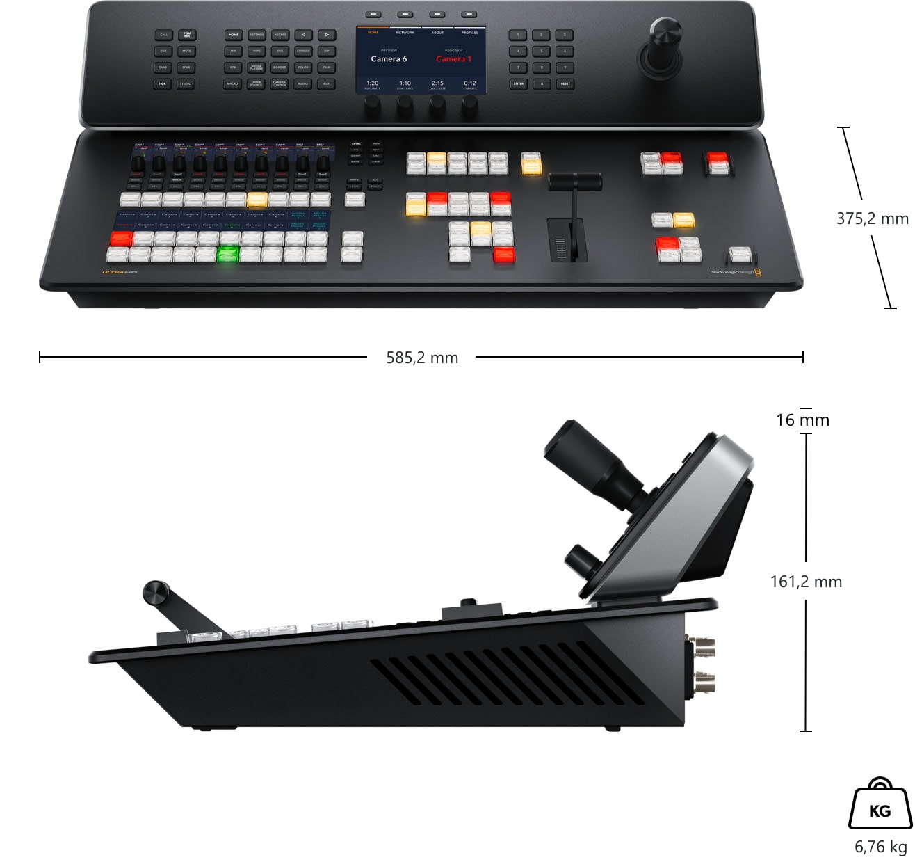 ATEM Television Studio 4K8 – Abmessungen und Gewicht