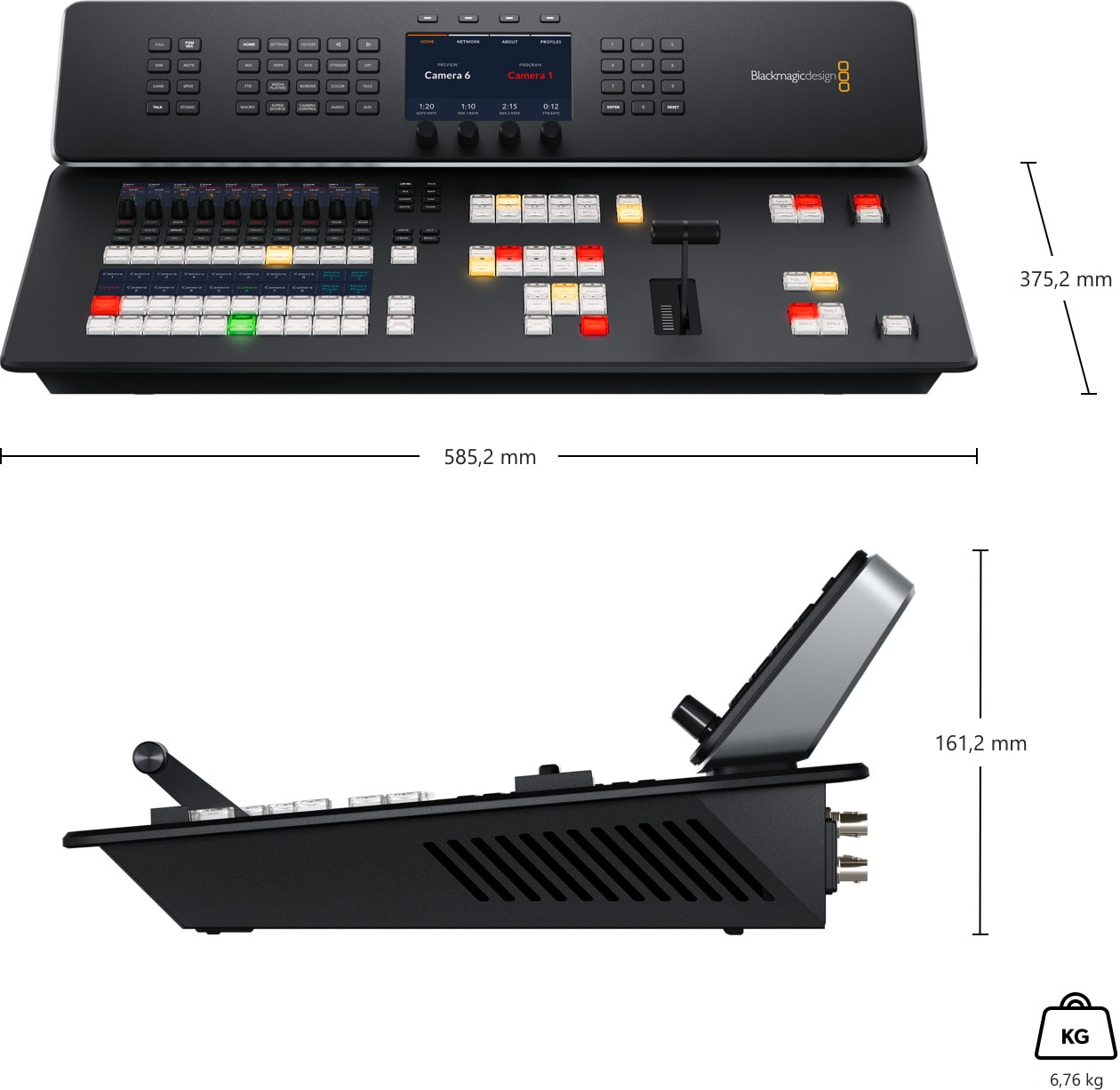 ATEM Television Studio HD8 ISO – Abmessungen und Gewicht